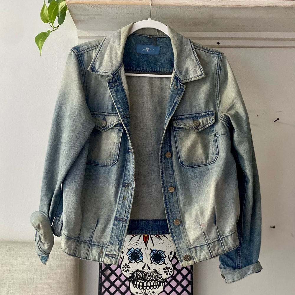 7 For All Mankind Denim Blue Jacket - L